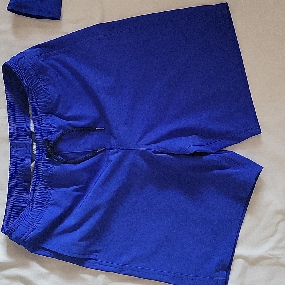 Lands' End Blue Rash Guard And Board Shorts - Picture 2 of 6